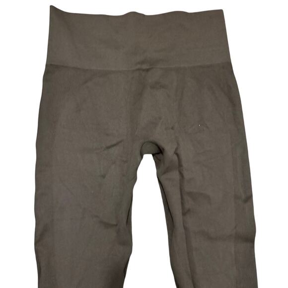 SET Active Luxe Form Seamless Leggings Brown Large High Waist Ribbed Compression - Picture 2 of 5